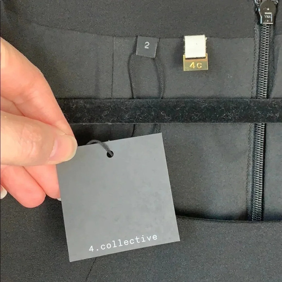 NWT 4C black and blue long sleeve dress sz 2 - Picture 4 of 7